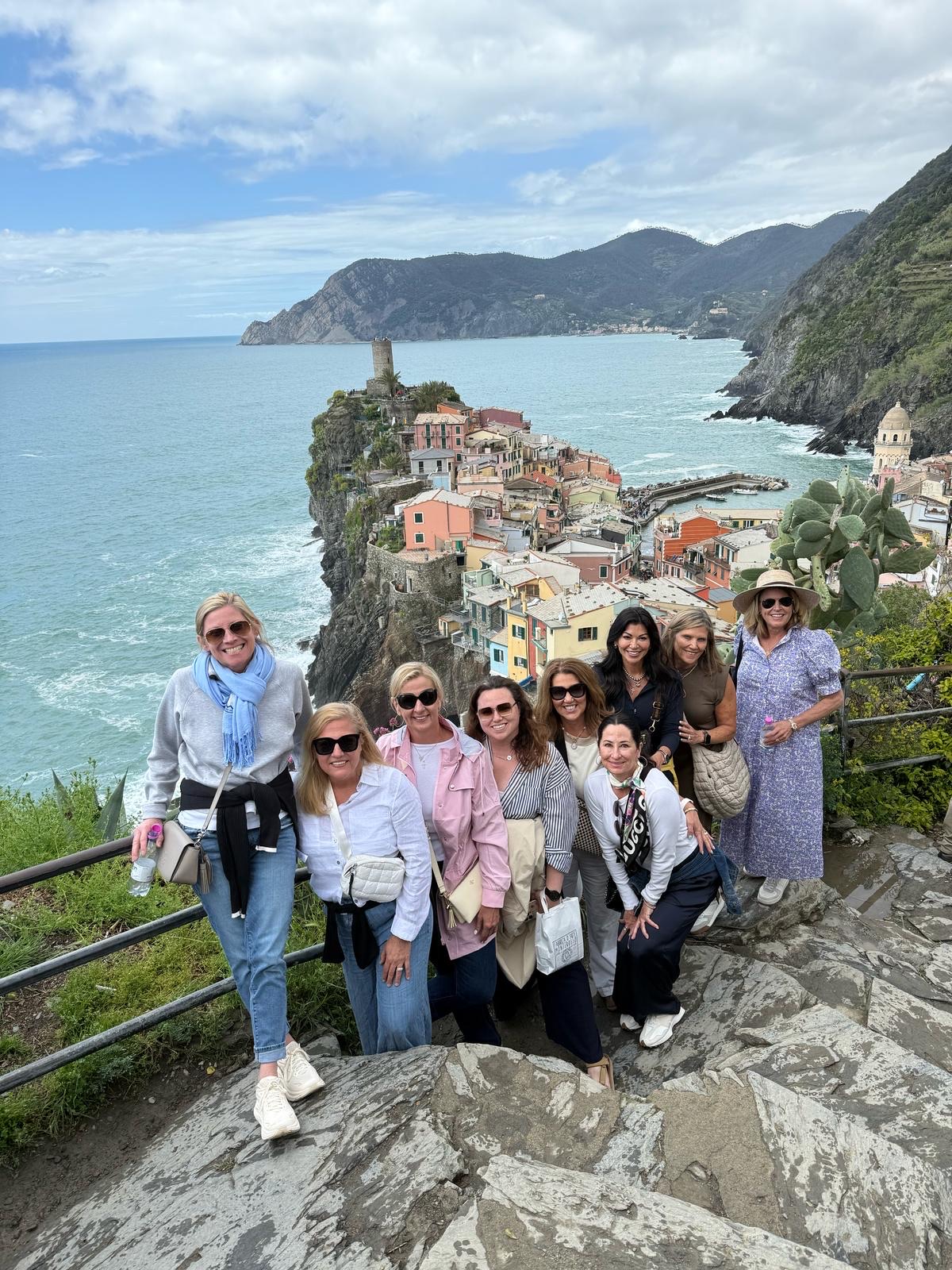 Girls' trip overlooking Vernazza, Cinque Terre